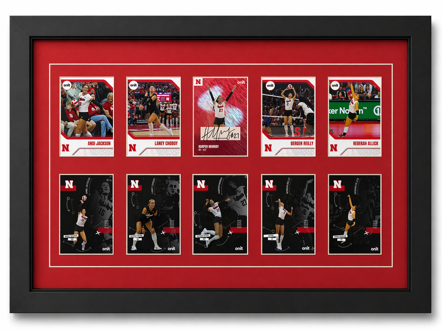 Nebraska Volleyball Harper Murray Auto 10 Card Display