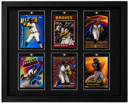 Ronald Acuña Jr. 6 Card Custom Framed Display Topps Chrome Heritage Braves