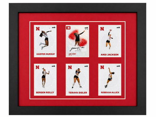 Husker Volleyball Laney Choboy Auto 6 Card Display