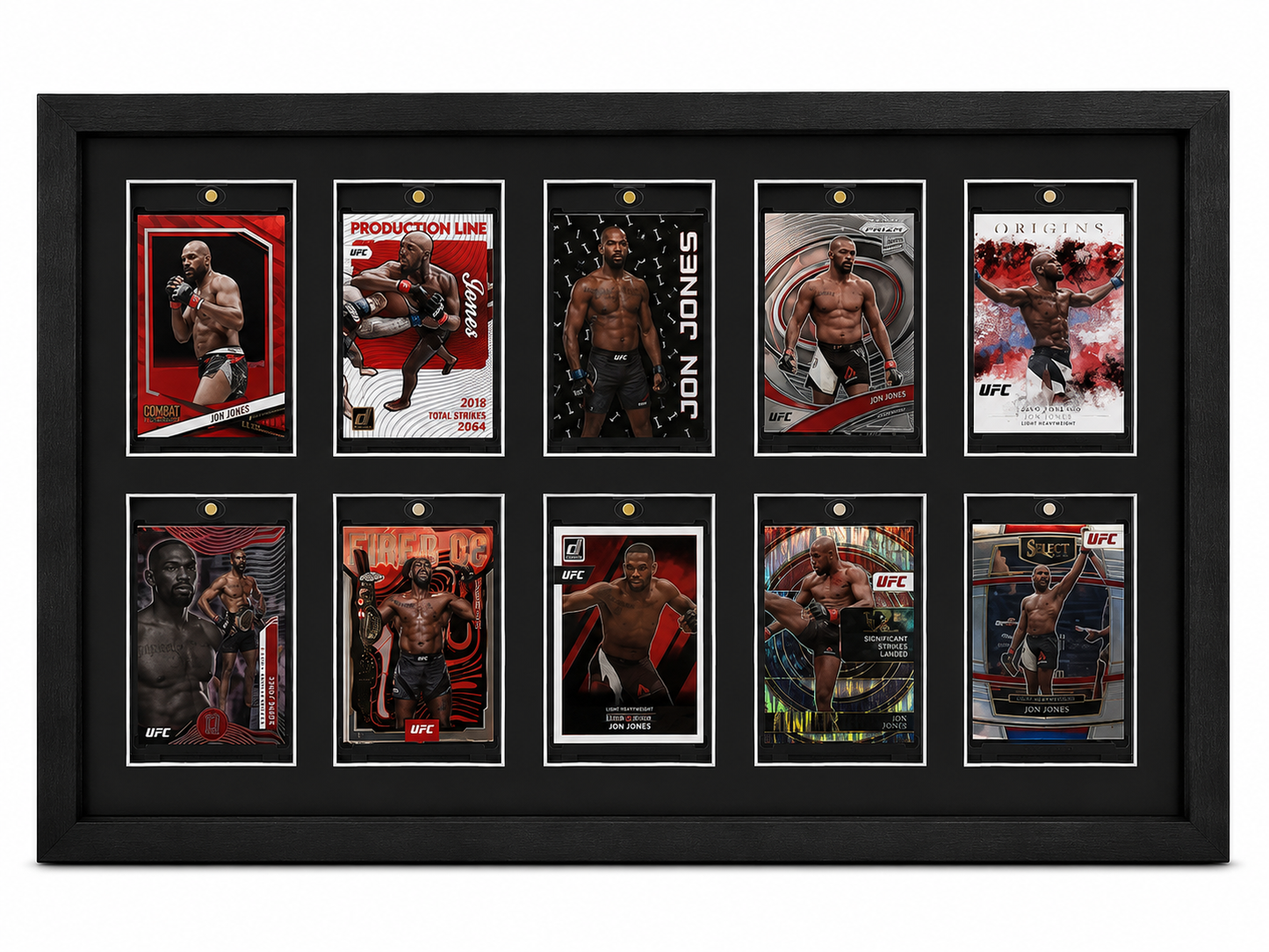 Jon “Bones” Jones 10 Card Display Fire Frames
