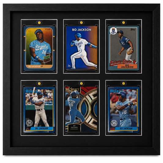 Bo Jackson Kansas City Royals Framed Baseball Card Display | 6 Card Wall Art