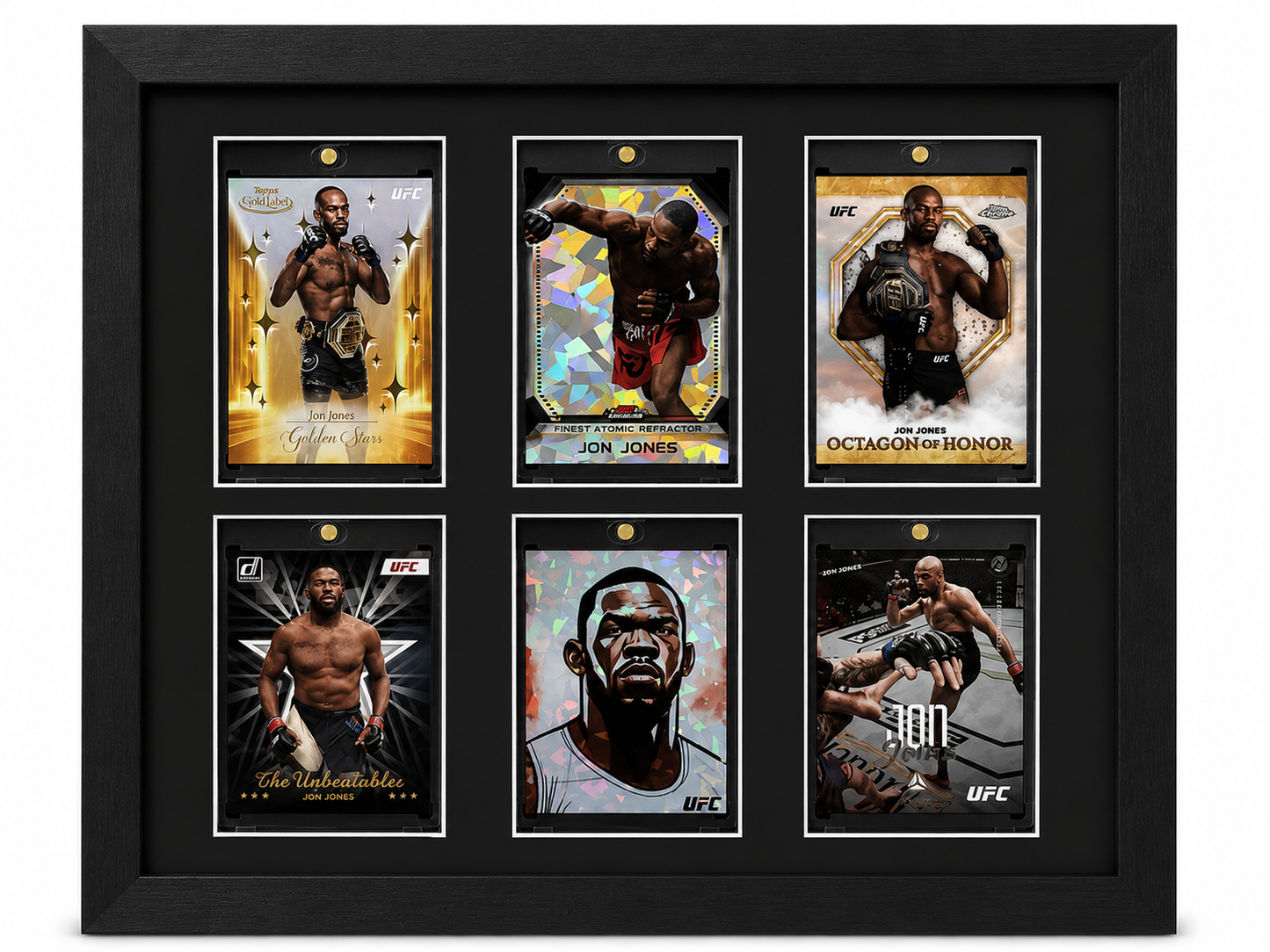 Jon “Bones” Jones 6 Card Display Fire Frames