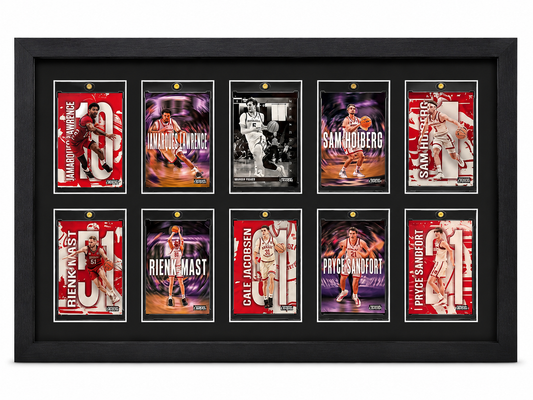 Nebraska Basketball 10 Card Display Fire Frames
