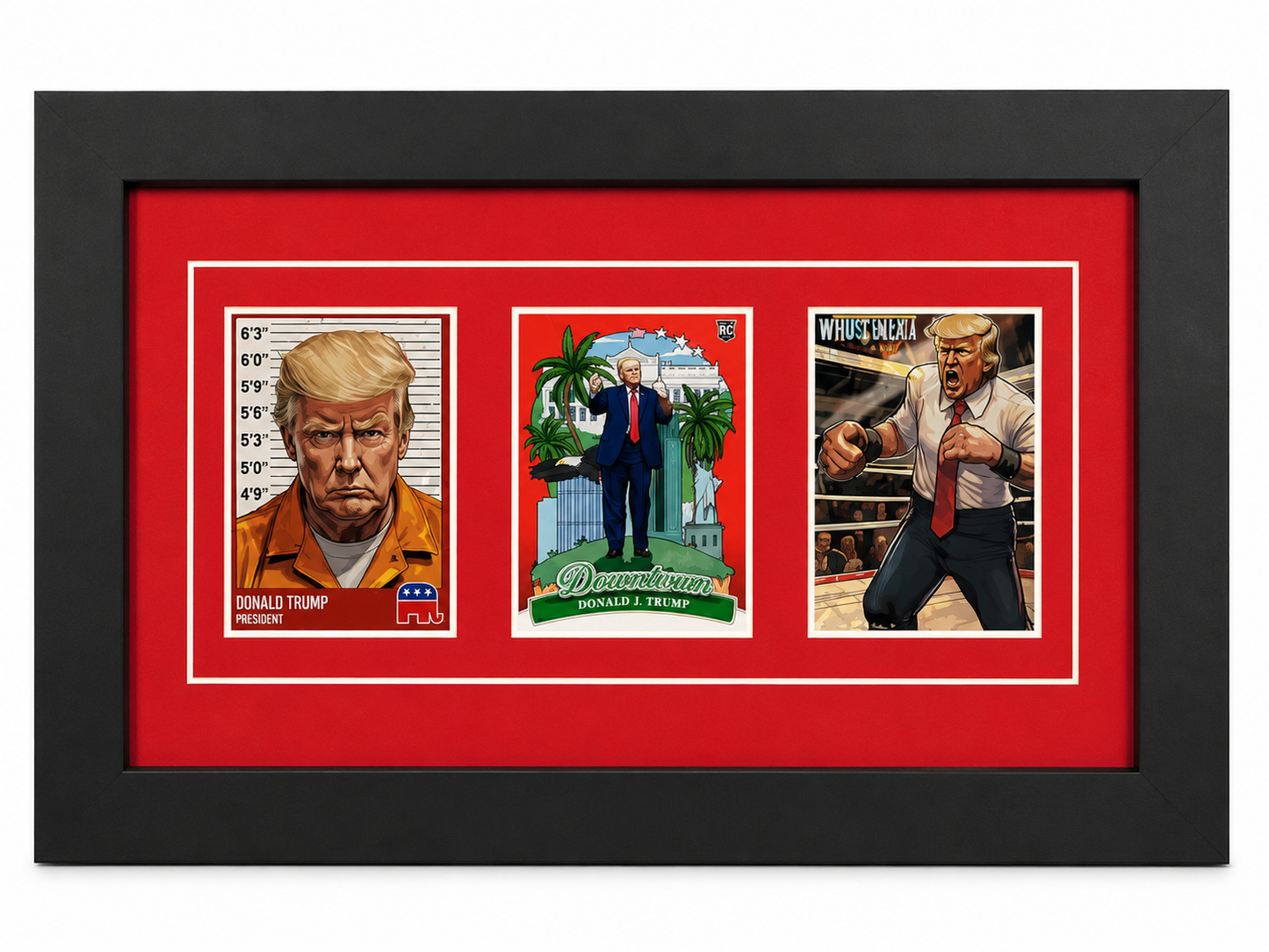 Donald Trump 3 Card Display Fire Frames
