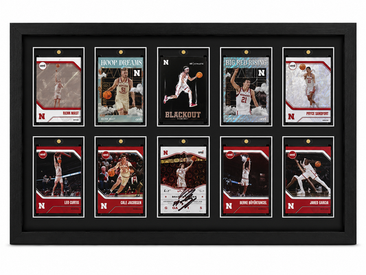 Nebraska Basketball 10 Card Display Fire Frames